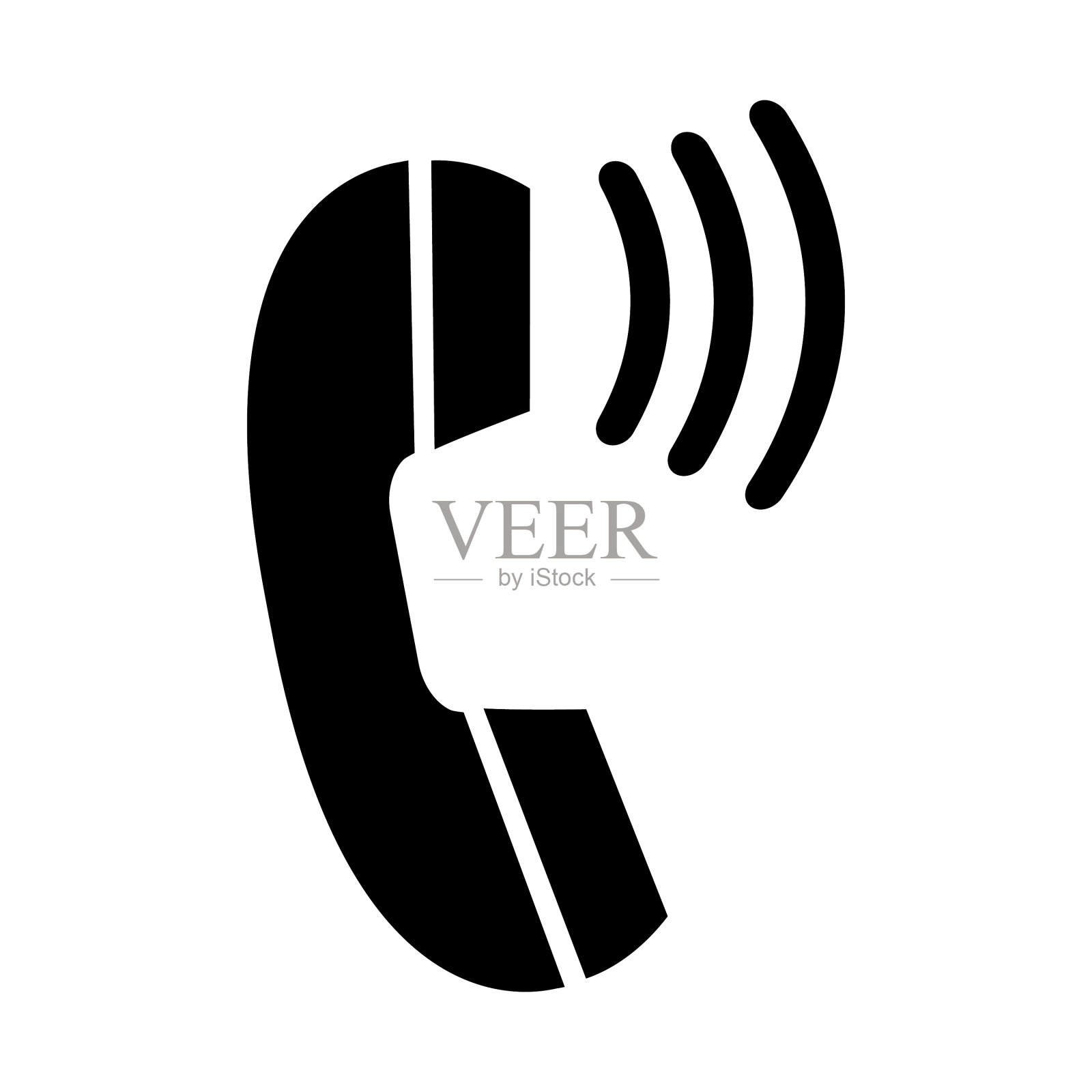 老式的黑色手机和信号电话图标素材