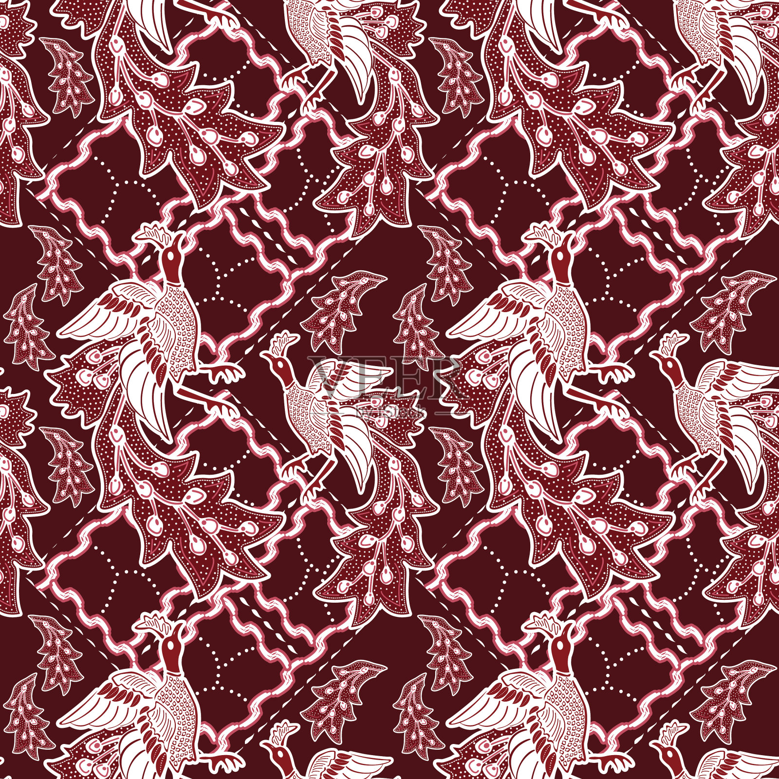 孔雀无缝模式插画图片素材