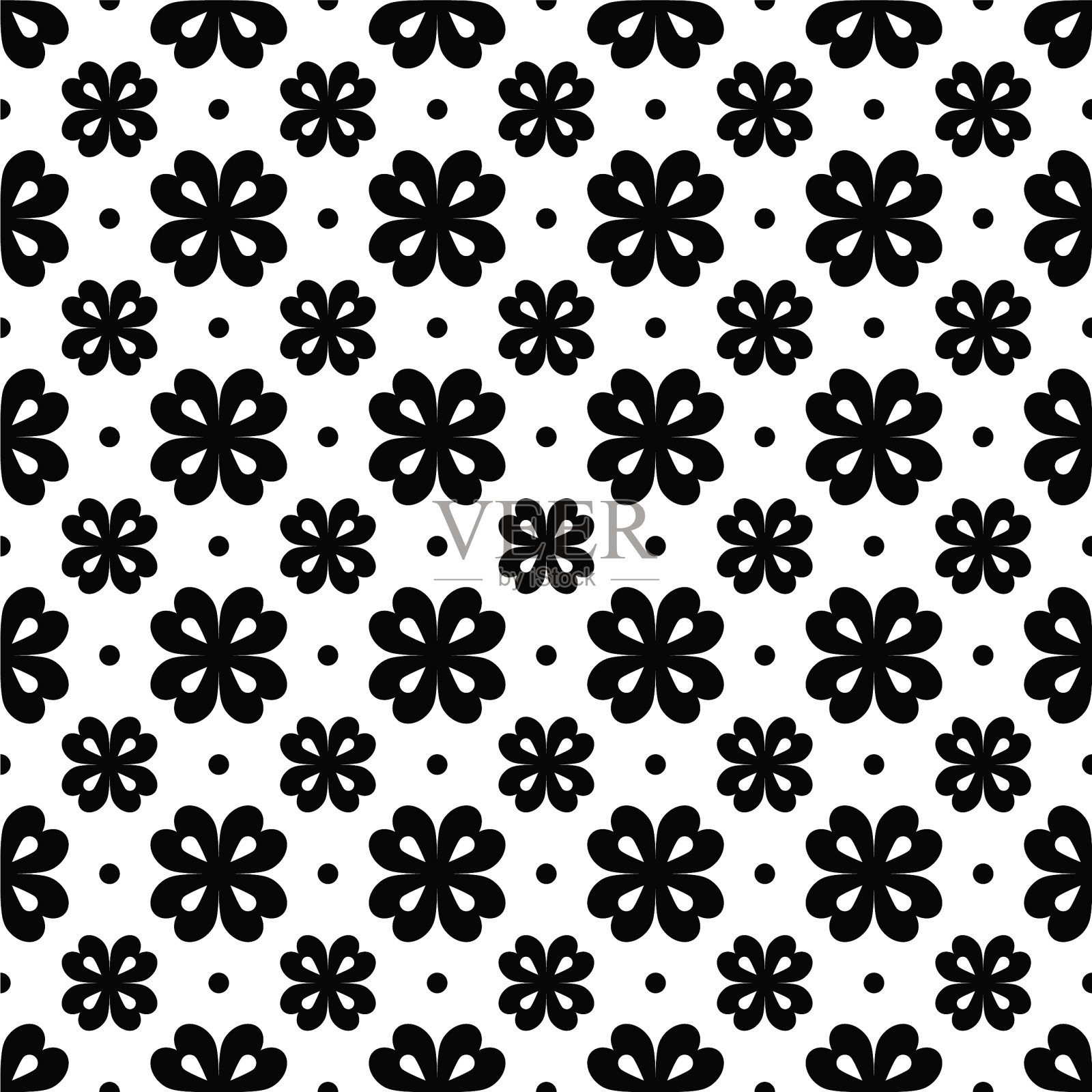 无缝图案几何抽象花插画图片素材