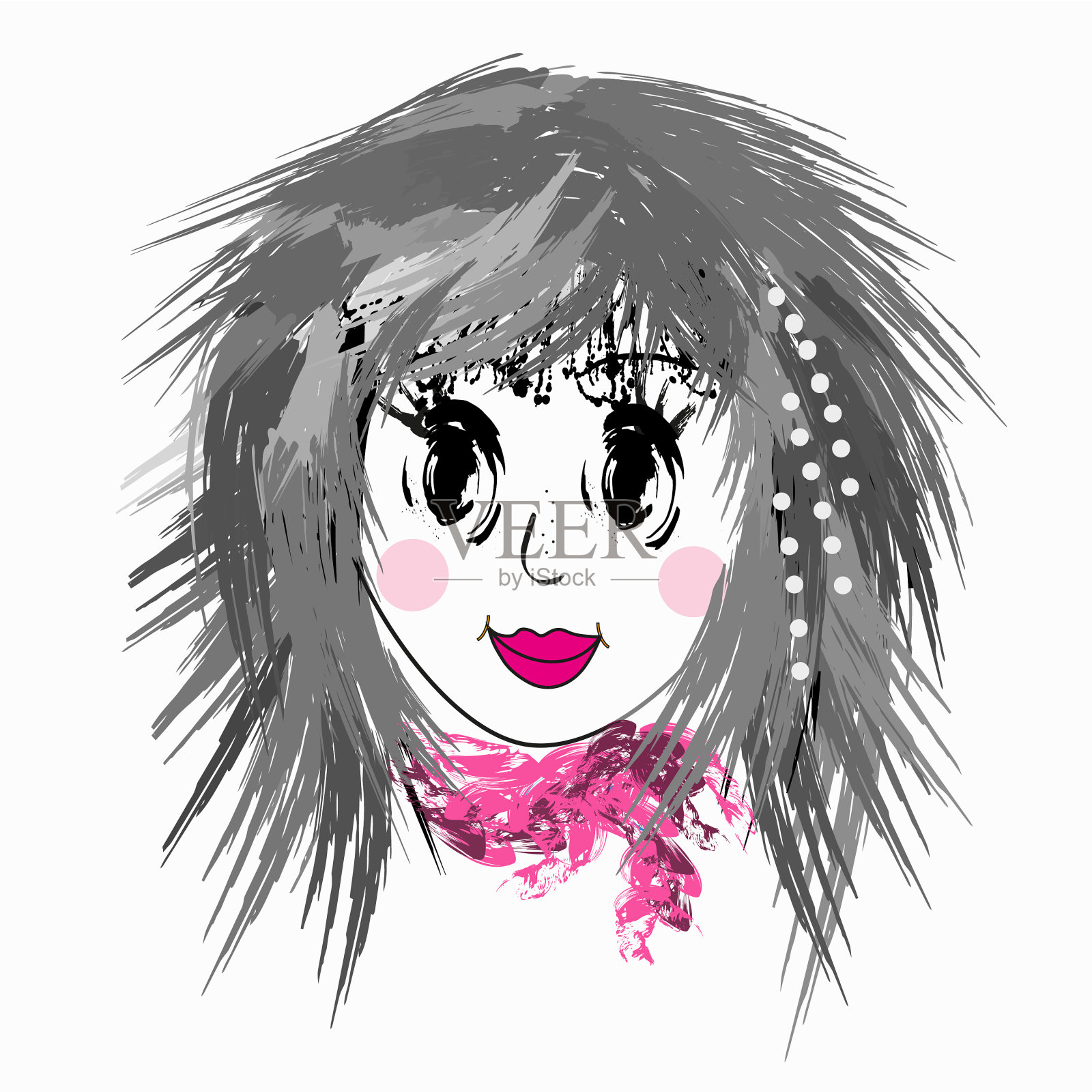 艺术形象一个女孩抽象形象一个男人插画图片素材