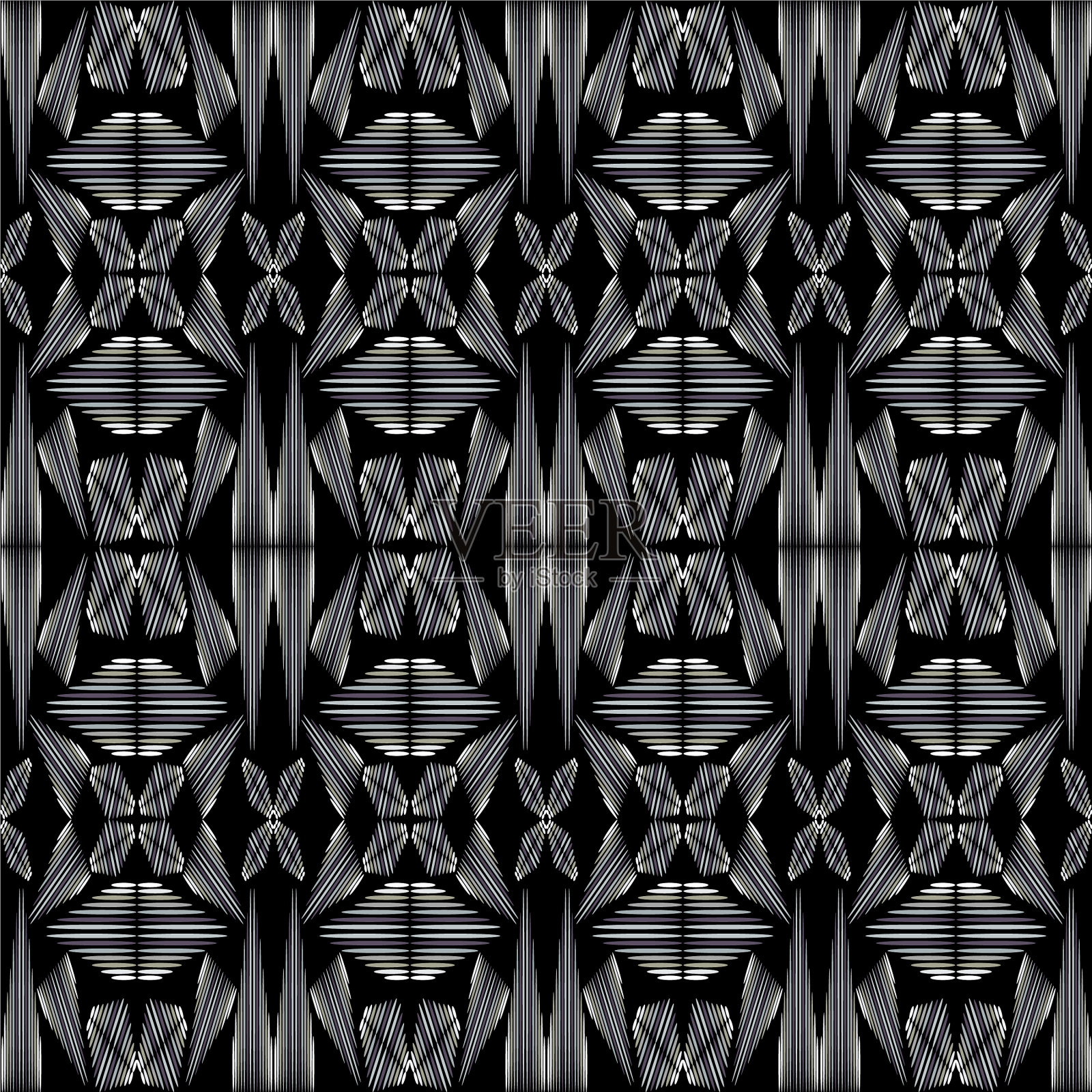 色彩抽象民族无缝图案中插画图片素材