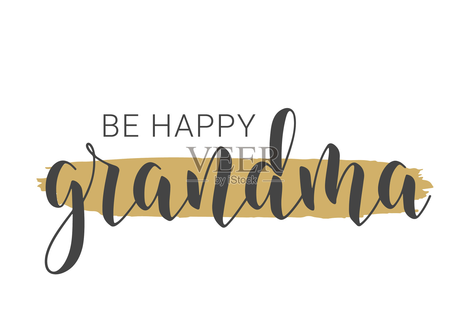 手写字母要快乐奶奶插画图片素材