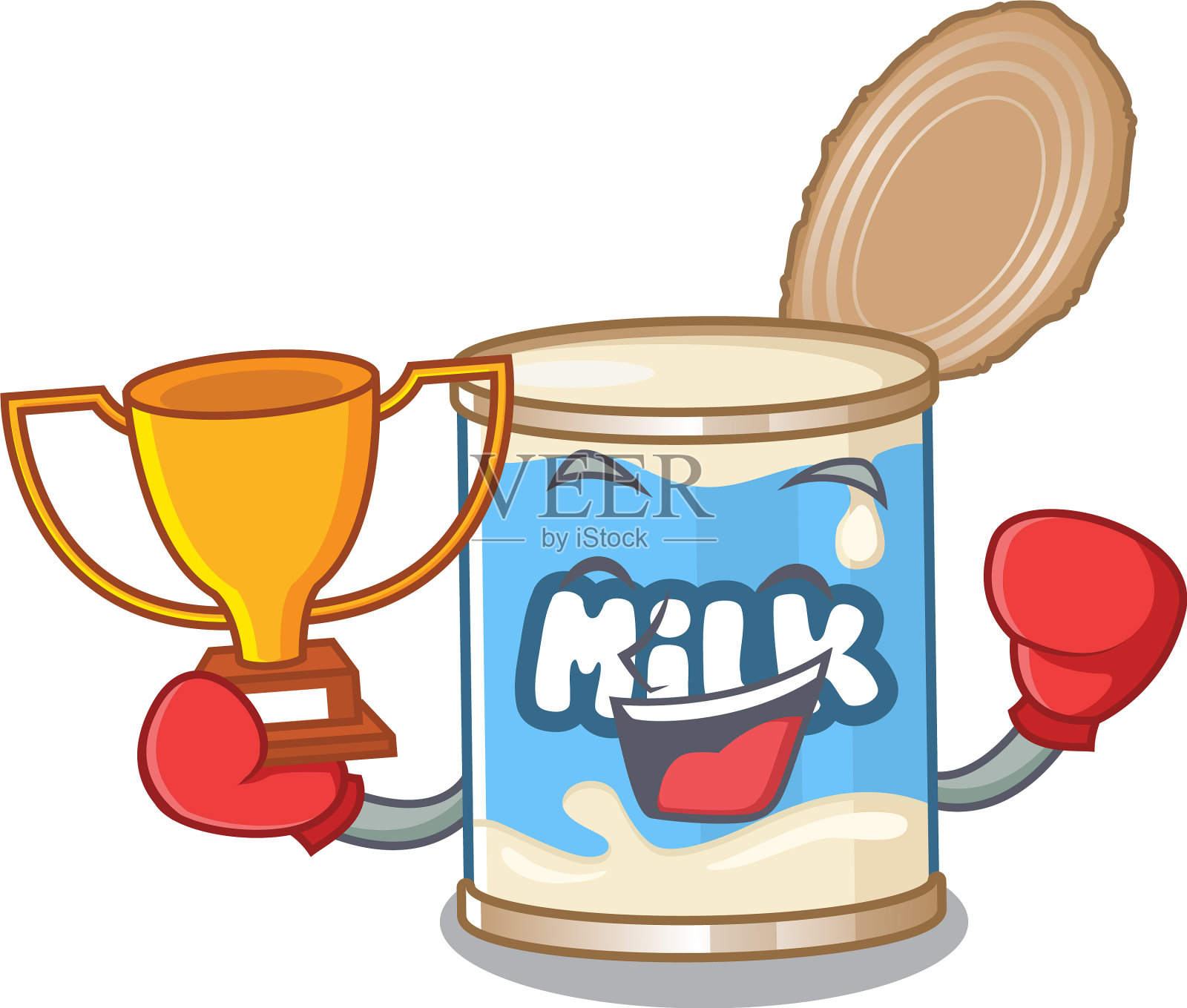 精彩的拳击冠军炼乳设计元素图片