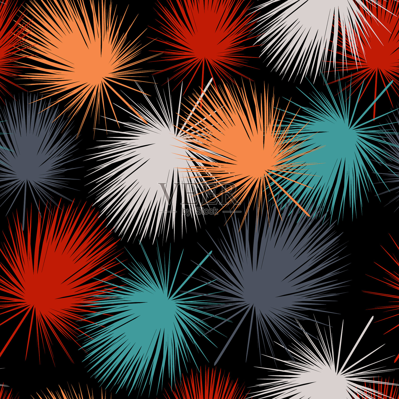 时尚夜丛林图案无缝衔接插画图片素材