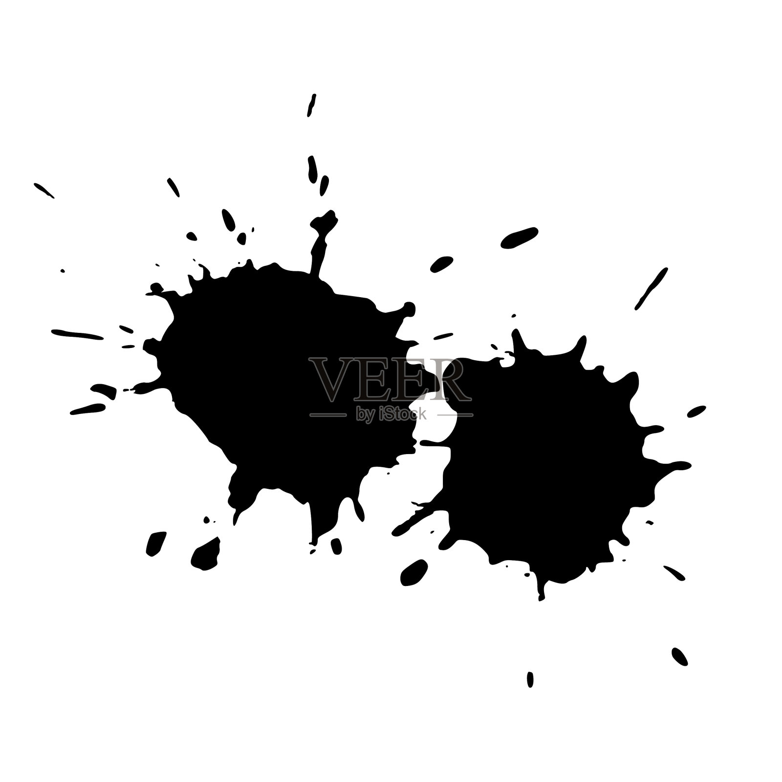 设置黑色斑点孤立在白色上插画图片素材