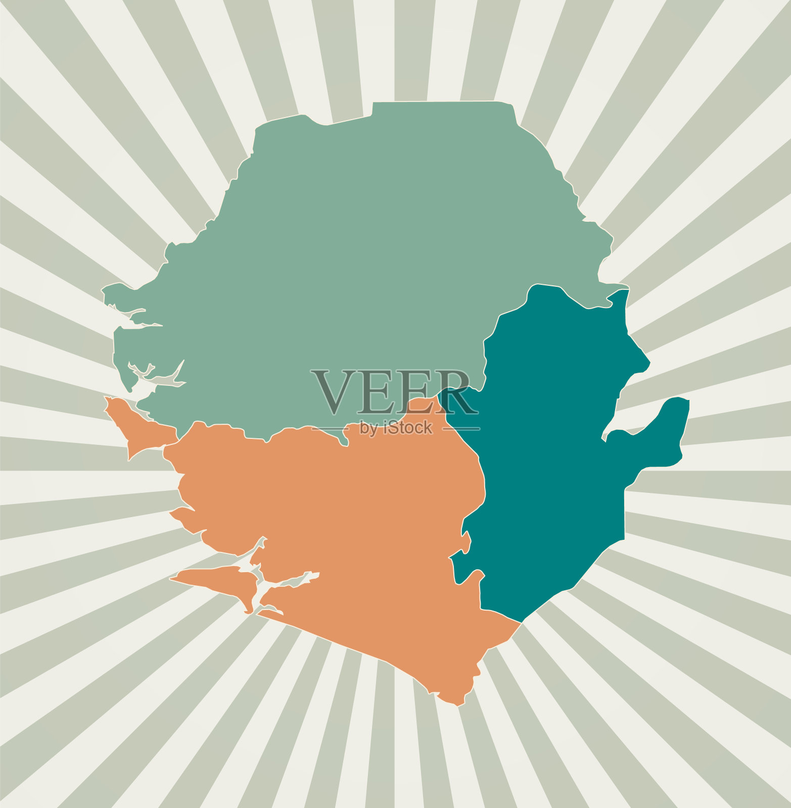 塞拉利昂地图。插画图片素材