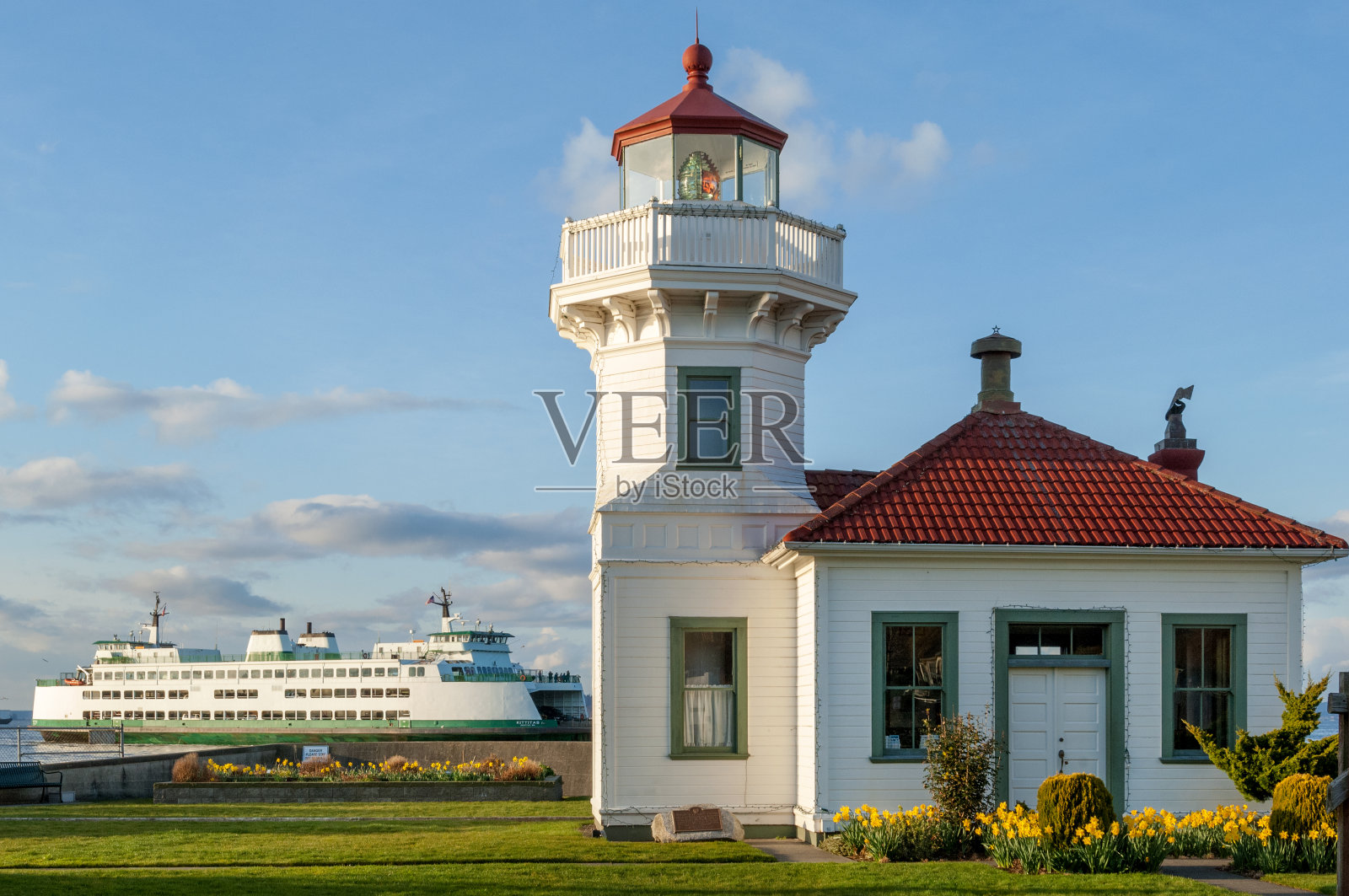 位于华盛顿州的Mukilteo灯塔照片摄影图片