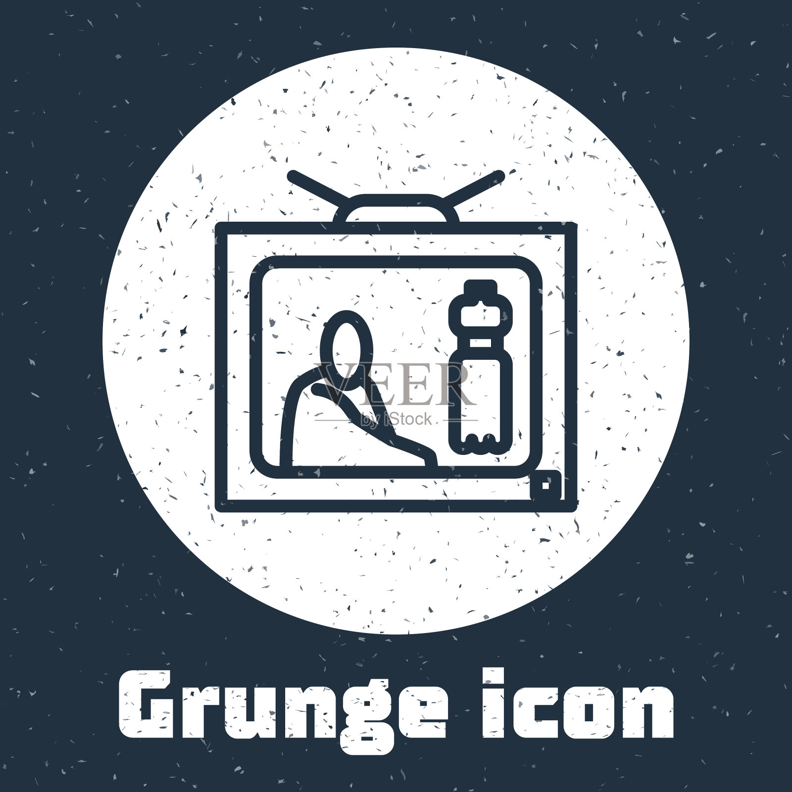 垃圾线停止塑料污染图标隔离插画图片素材