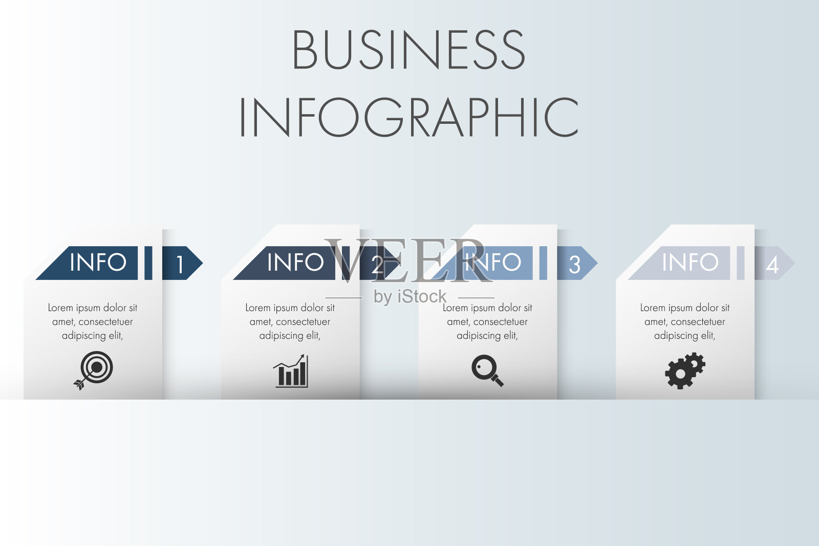 4步商业信息图表模板设计模板素材