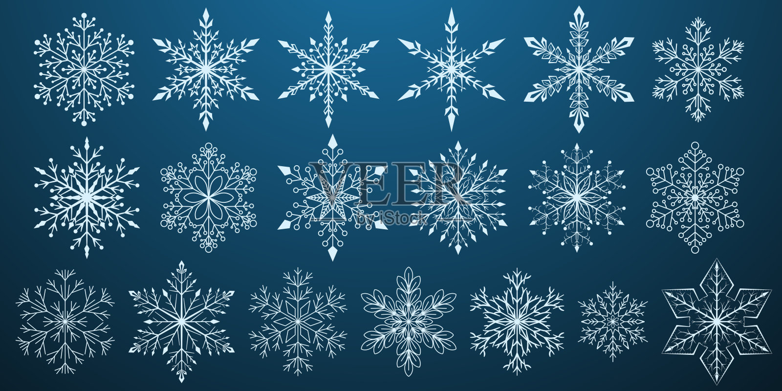 的雪花插画图片素材