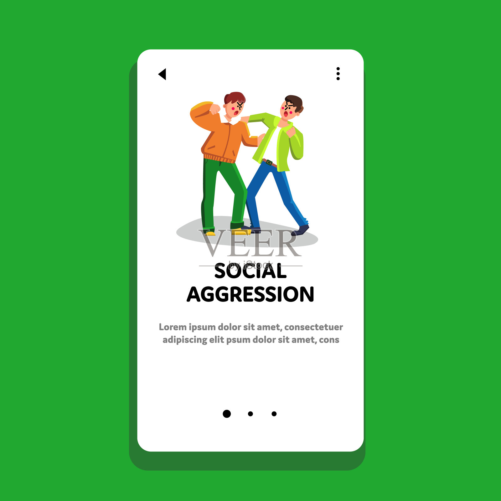 社会攻击战斗男性冲突向量插画图片素材