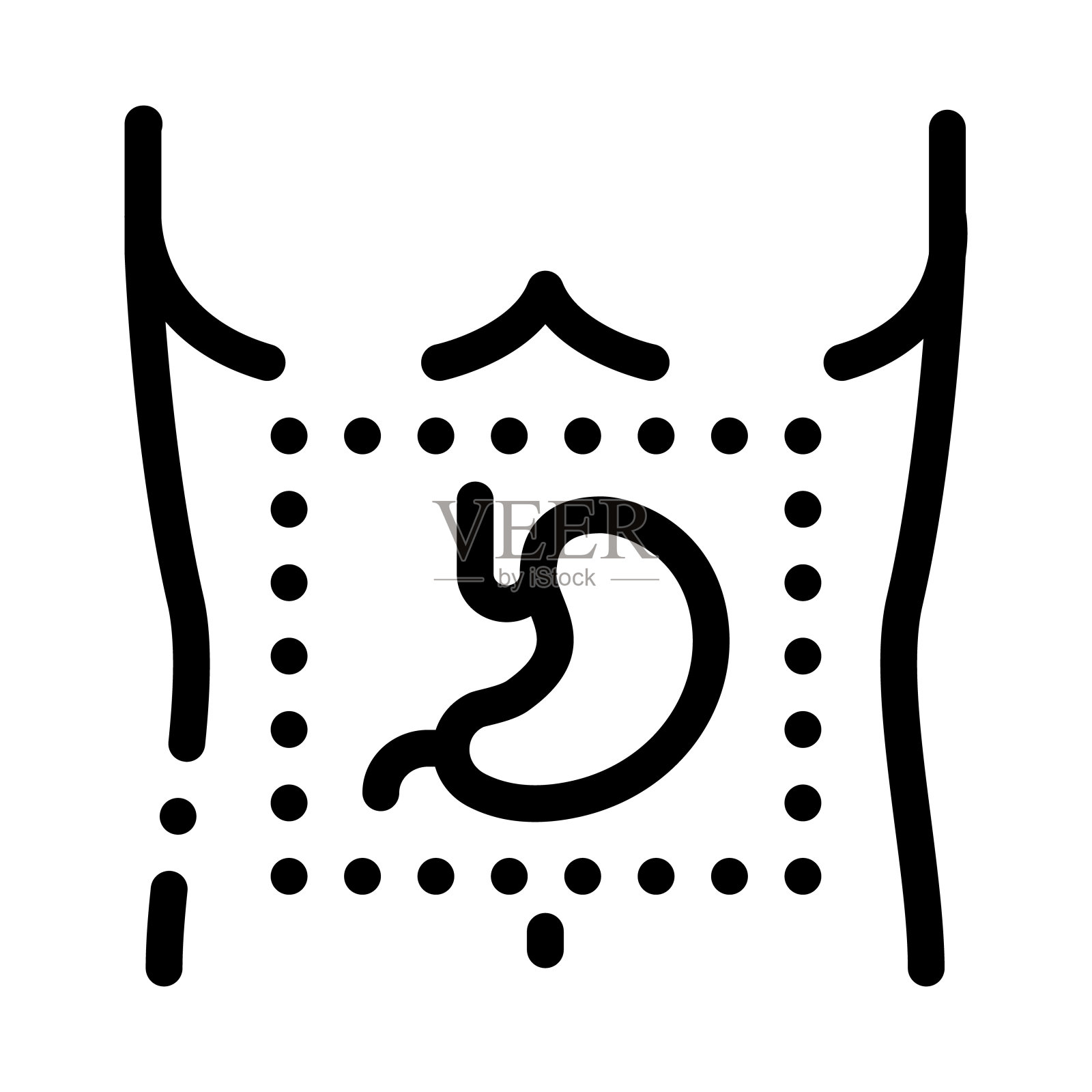 胃手术图标矢量轮廓插图插画图片素材