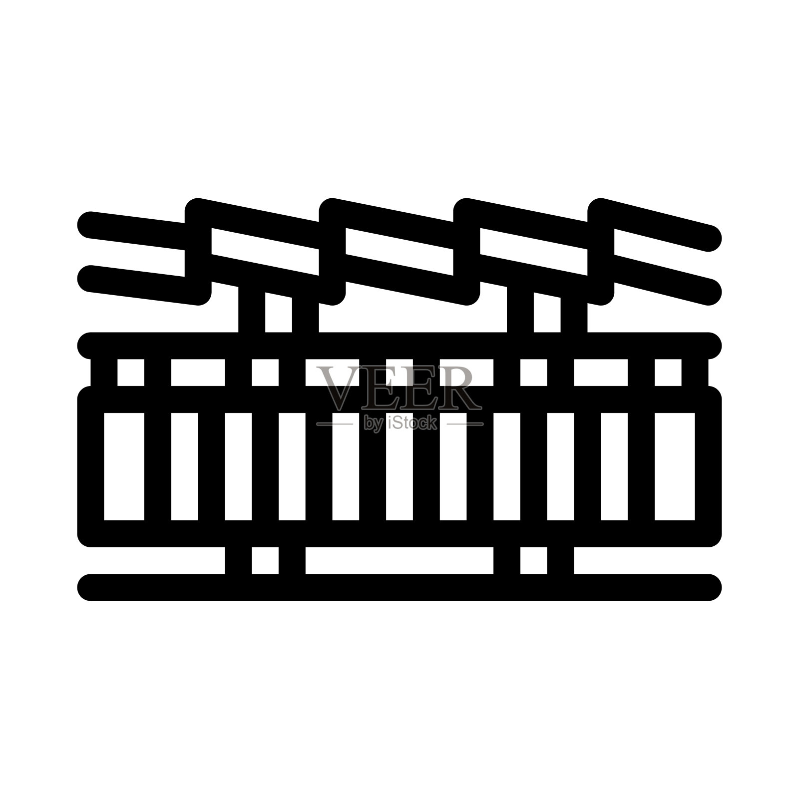 屋顶层图标矢量轮廓插图图标素材