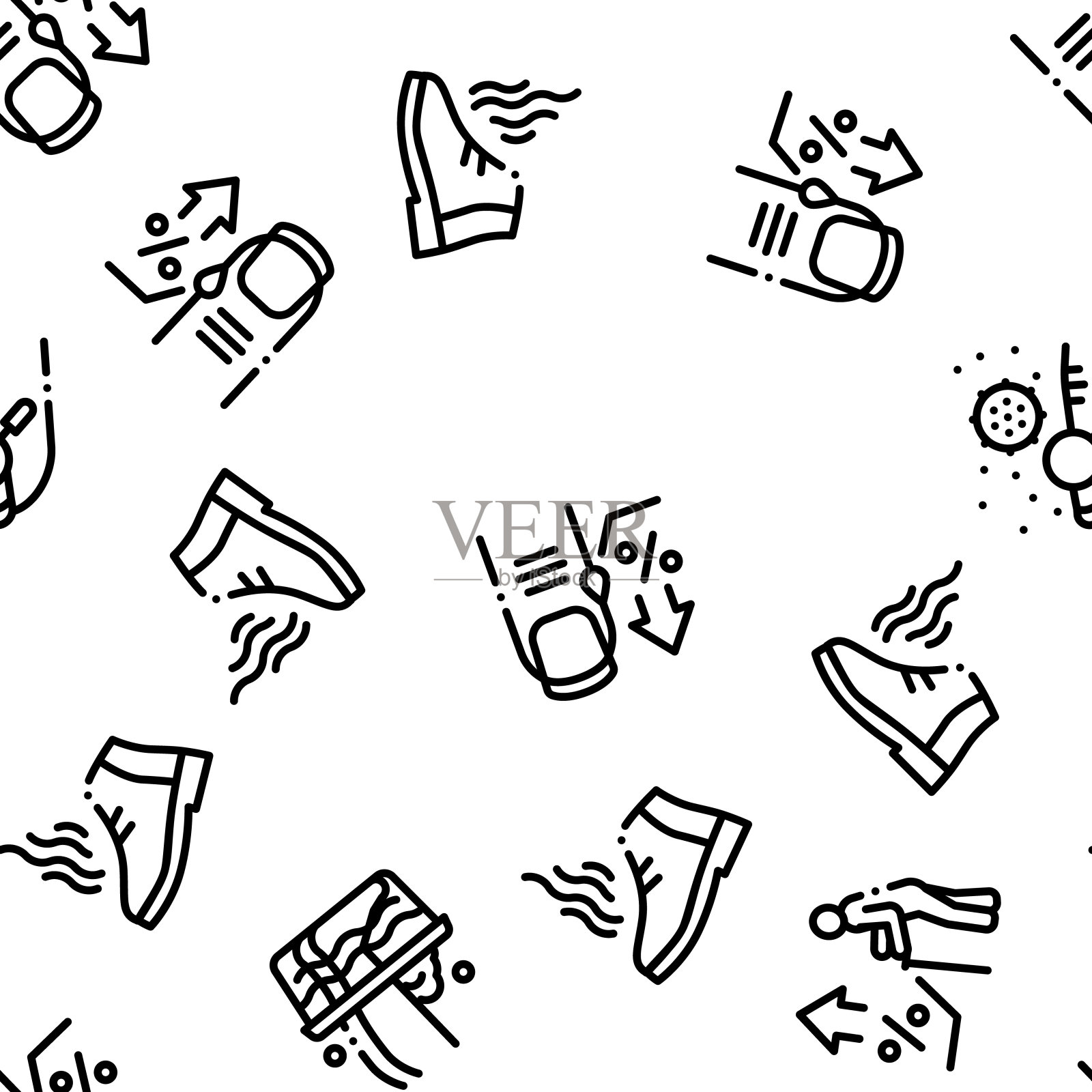 指甲感染疾病无缝模式载体插画图片素材