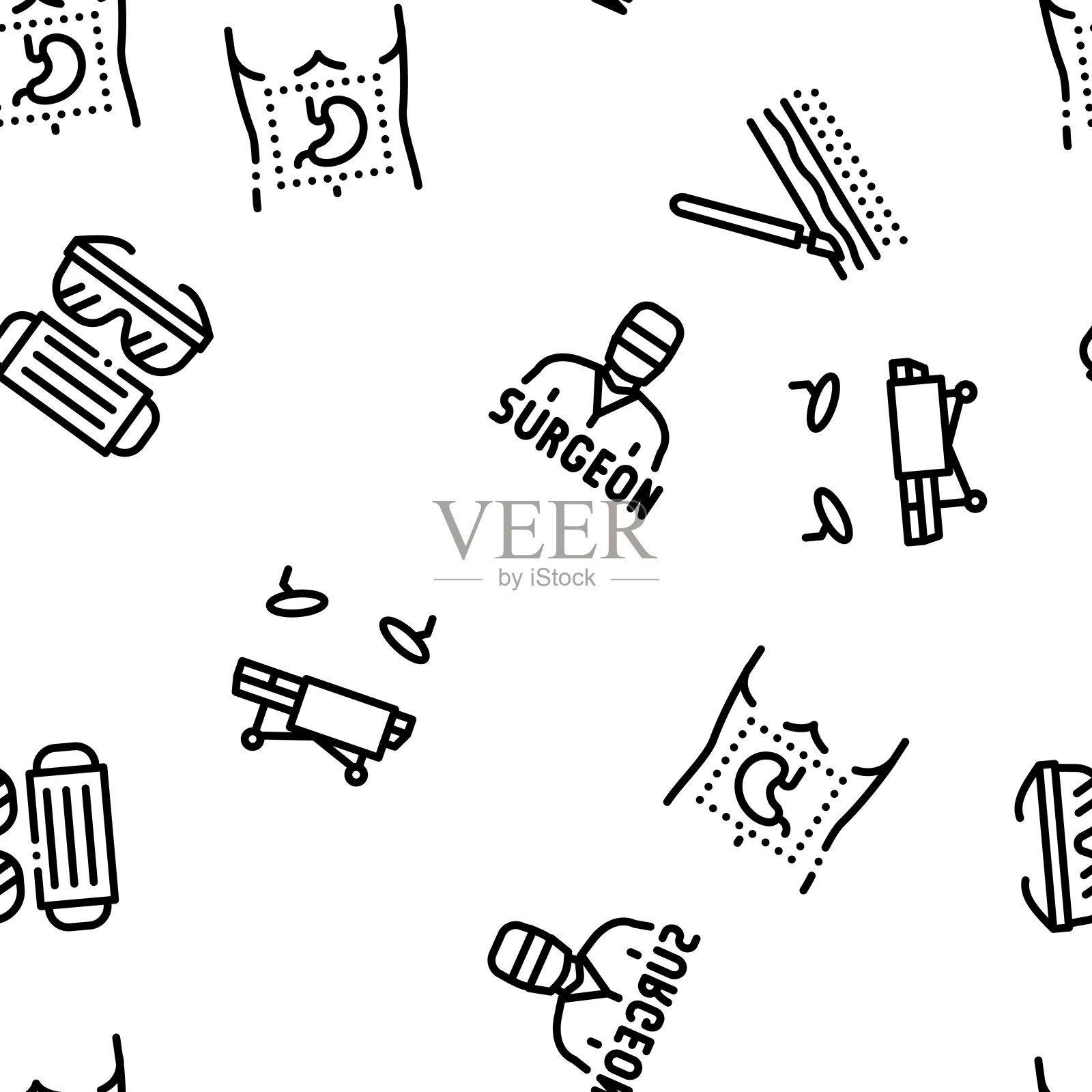 外科医生医学医生无缝模式向量设计元素图片