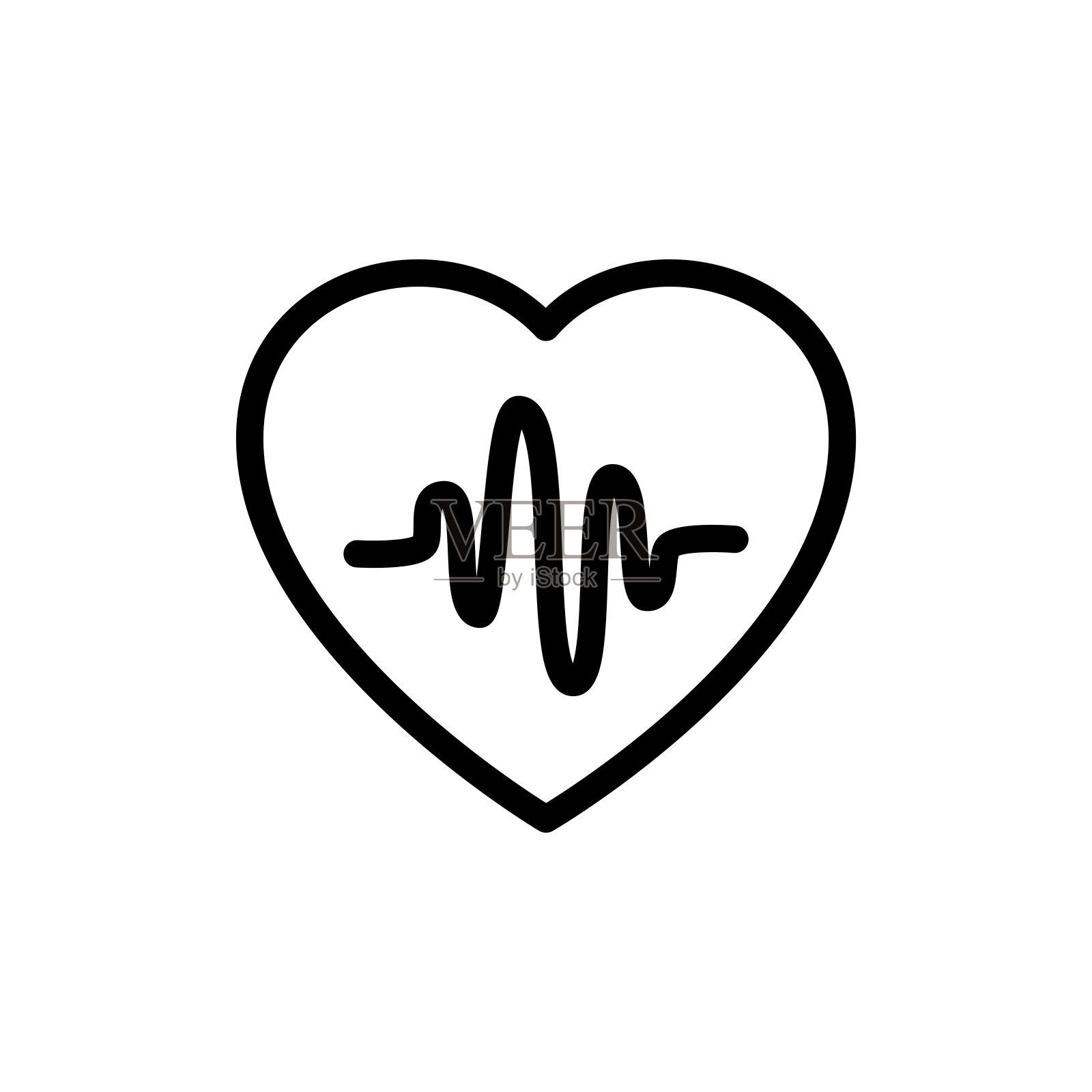 心脏脉搏图标矢量图形图标素材