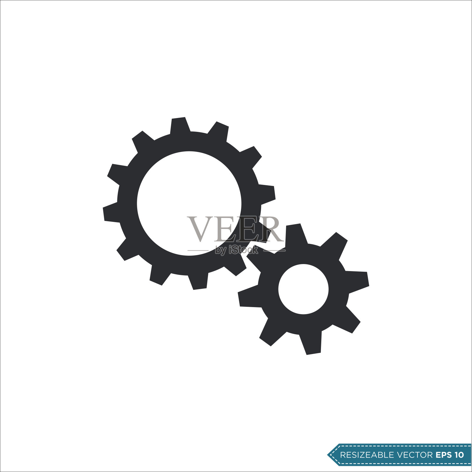 齿轮图标矢量模板，平面设计工程齿轮插图设计插画图片素材