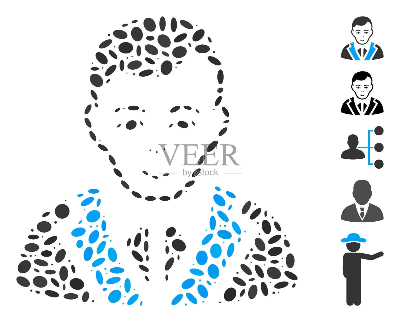 点缀拼贴贵族绅士插画图片素材