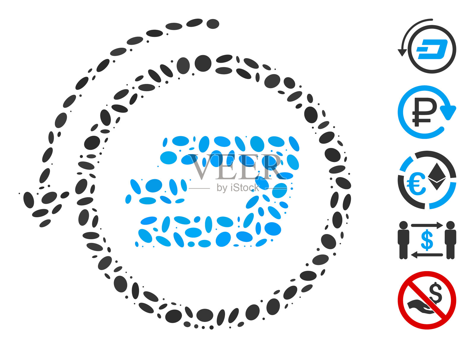 椭圆镶嵌破折号回复支付插画图片素材