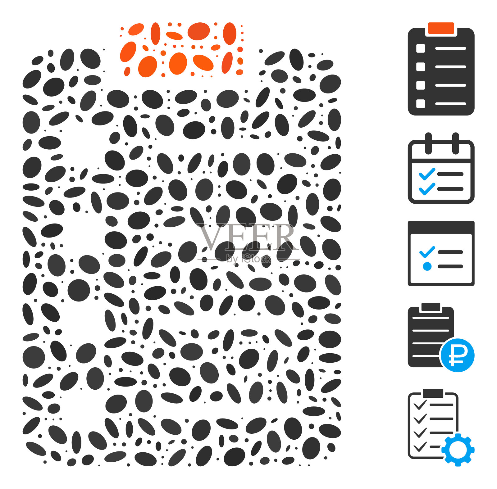 虚线拼贴垫形式插画图片素材