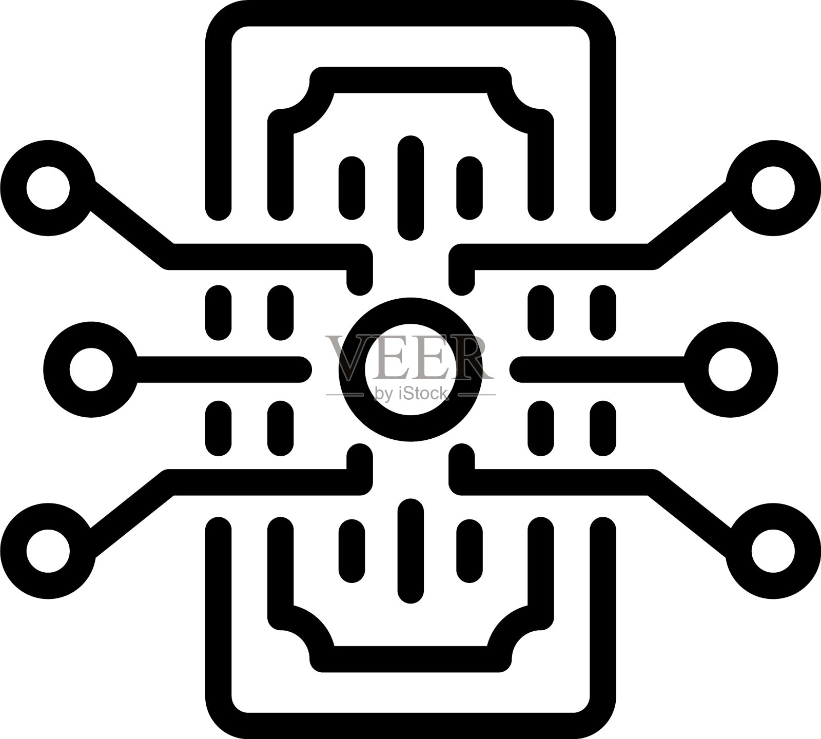 数字货币现金图标轮廓风格插画图片素材