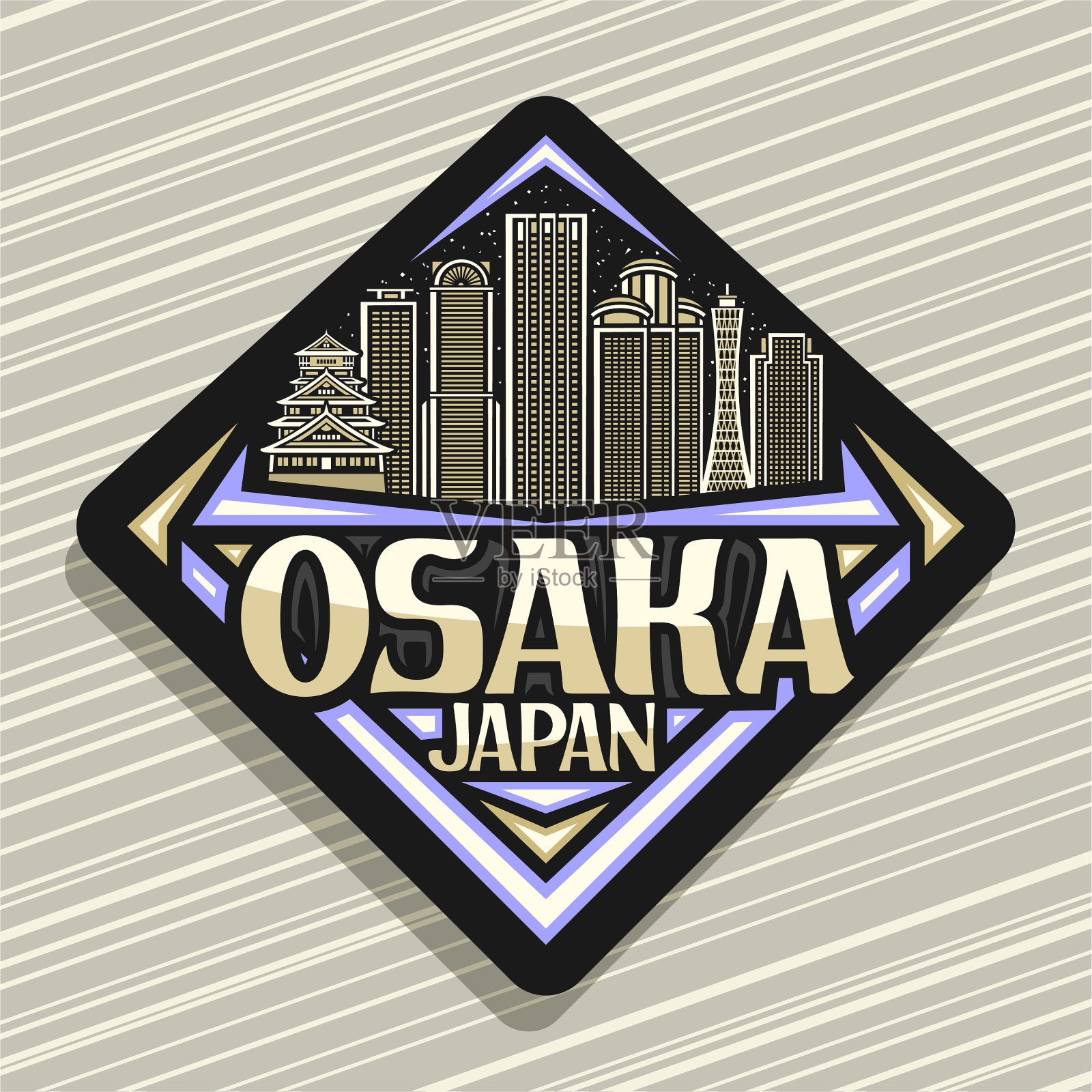 标志为大阪插画图片素材