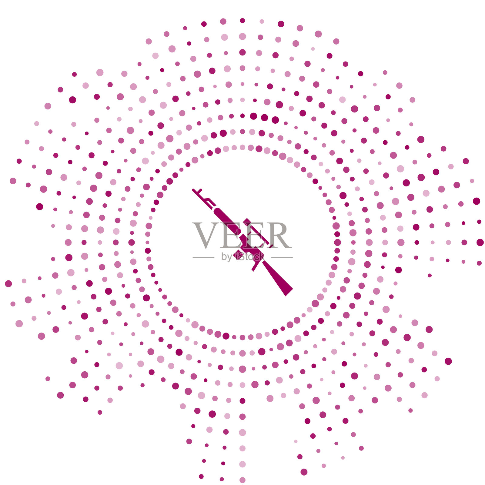 紫色狙击步枪与范围图标隔离插画图片素材