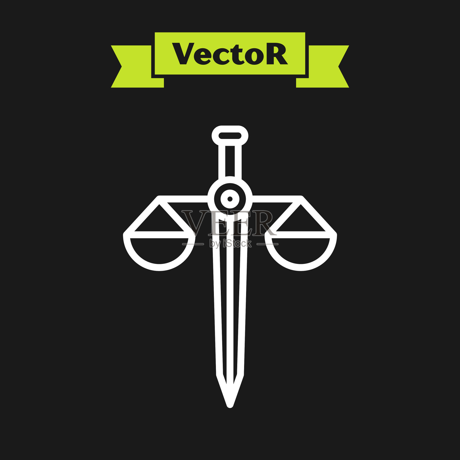 白线刻度正义图标孤立插画图片素材