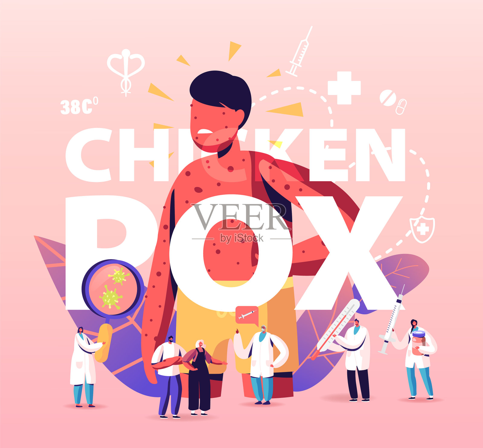 水痘概念小医生设计模板素材