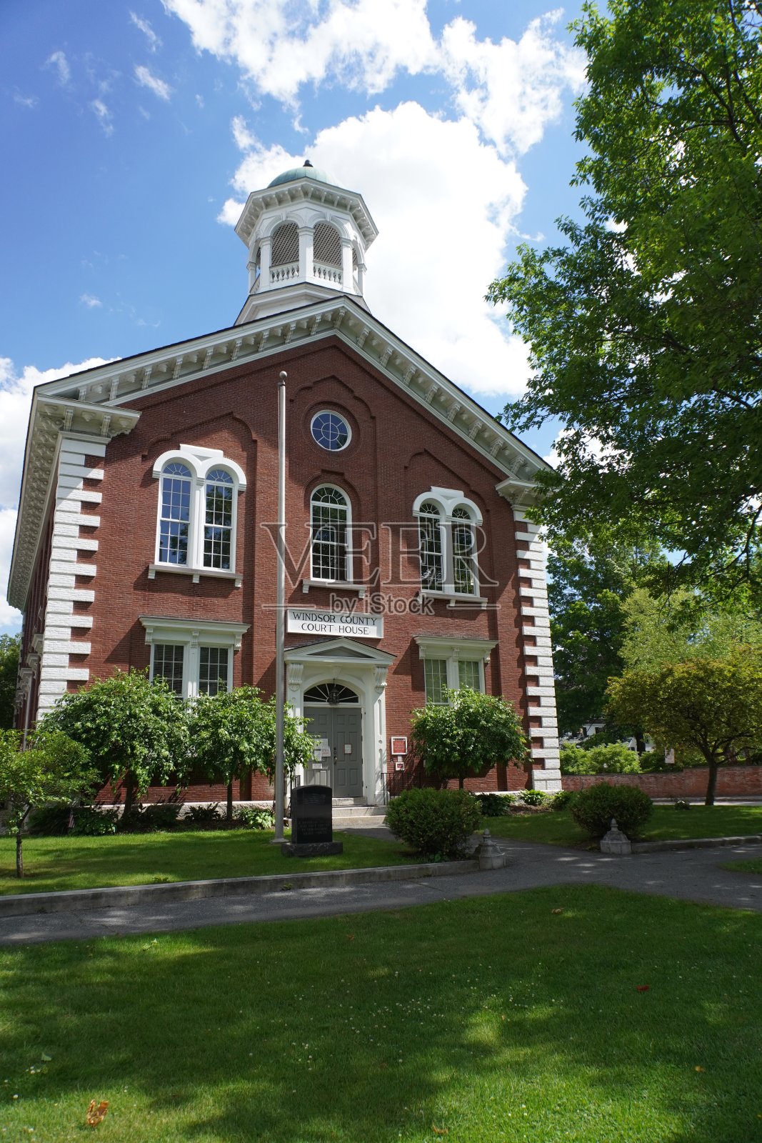佛蒙特州伍德斯托克的温莎郡法院照片摄影图片