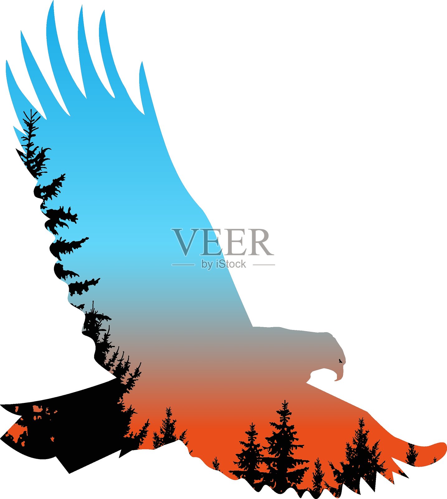 鹰的剪影设计元素图片