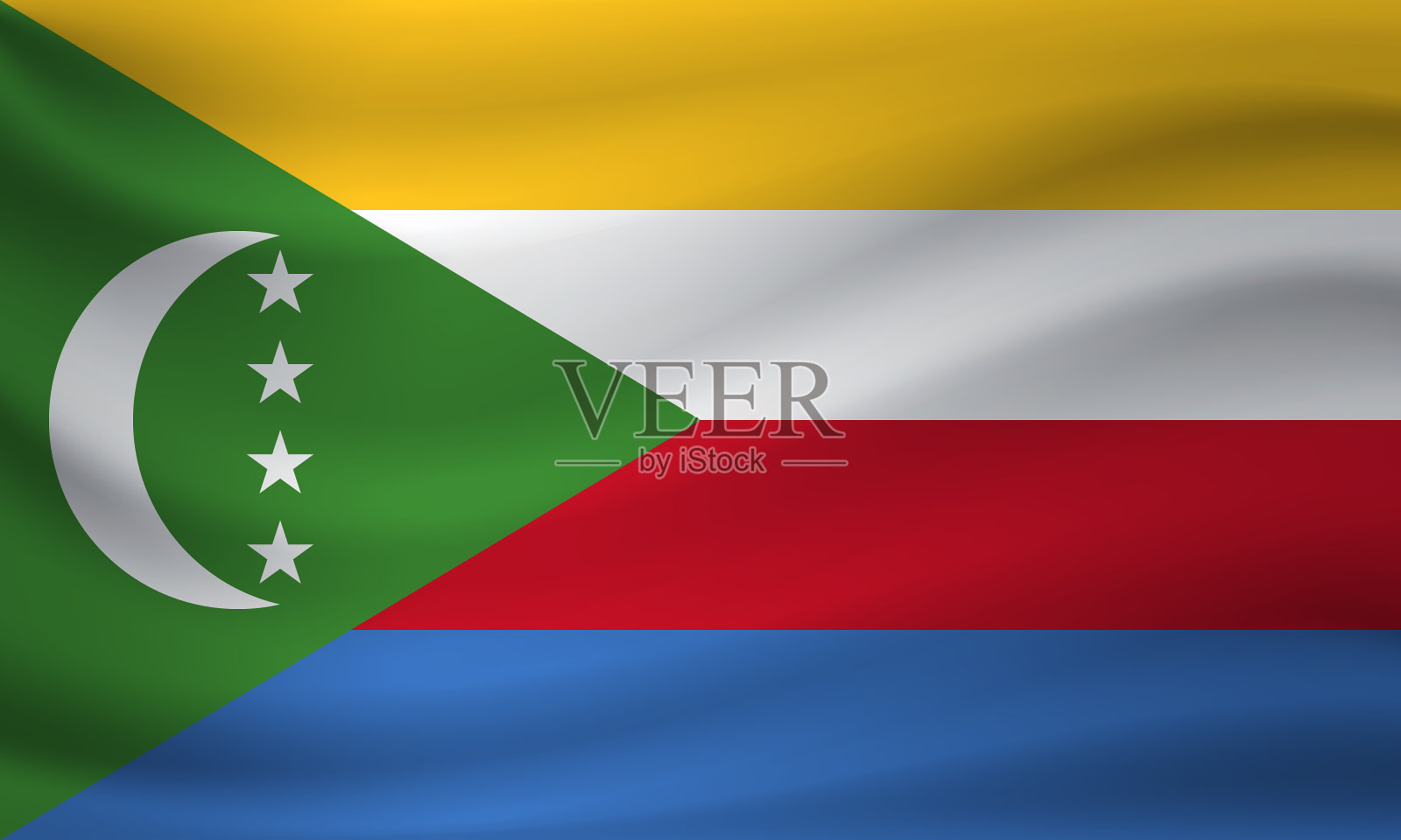 挥舞着国旗科摩罗插画图片素材