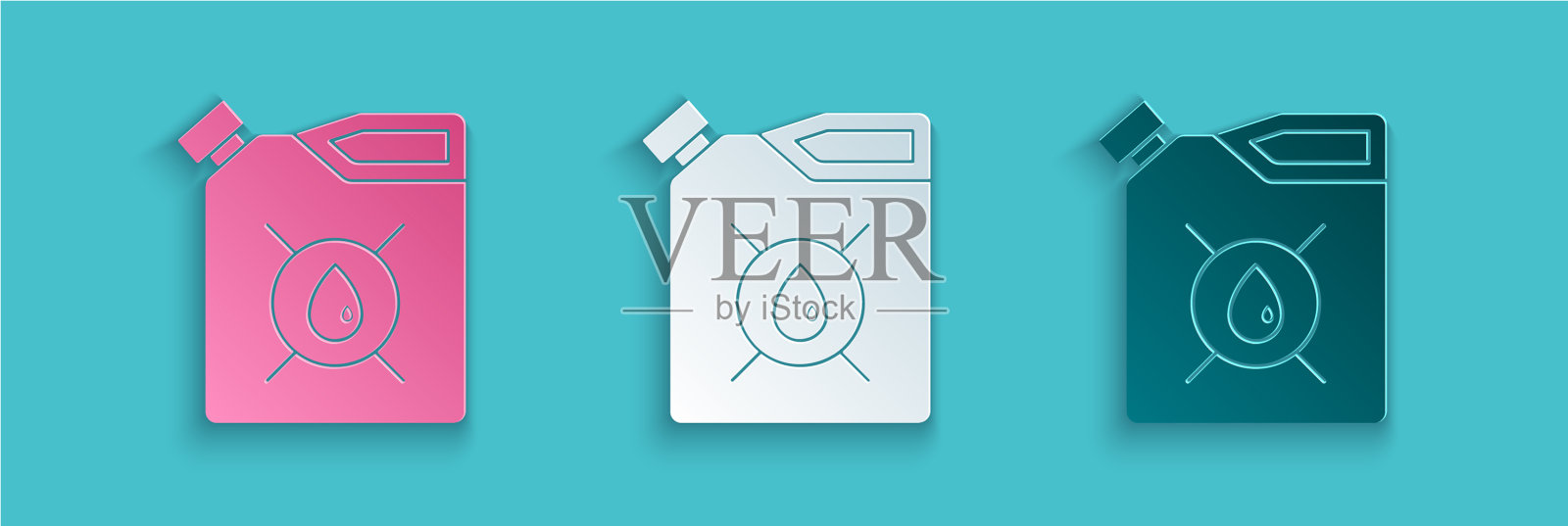 纸切罐电机机油图标插画图片素材