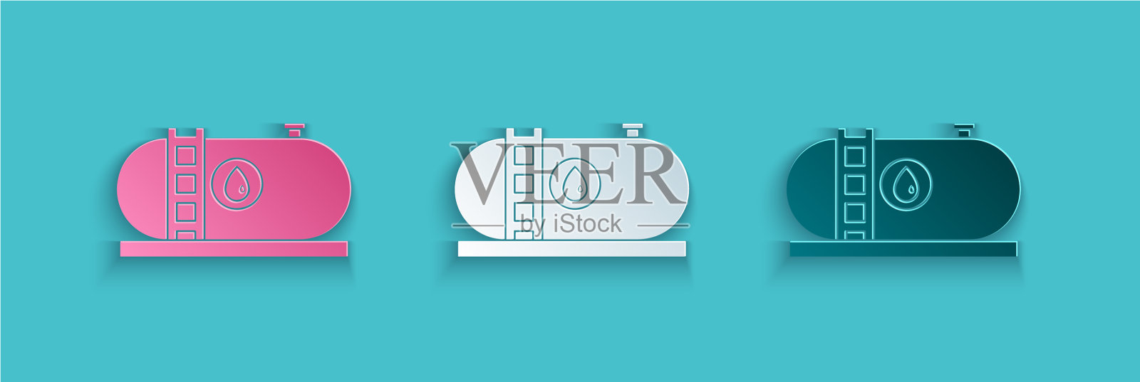 剪纸油气工业厂房图标素材