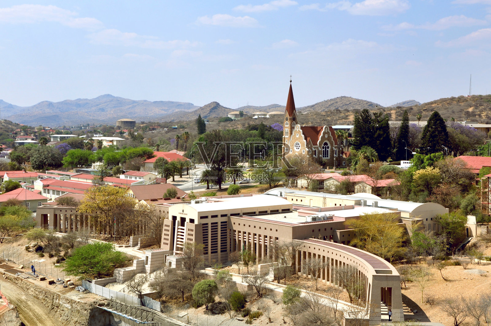 温得和克市容，市区鸟瞰图照片摄影图片