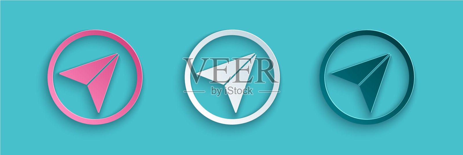 剪纸信息图形城市地图导航图标图标素材