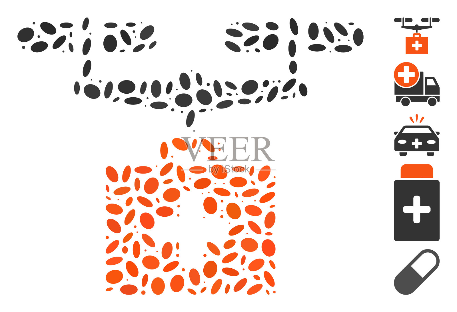 星点马赛克药物无人机交付插画图片素材