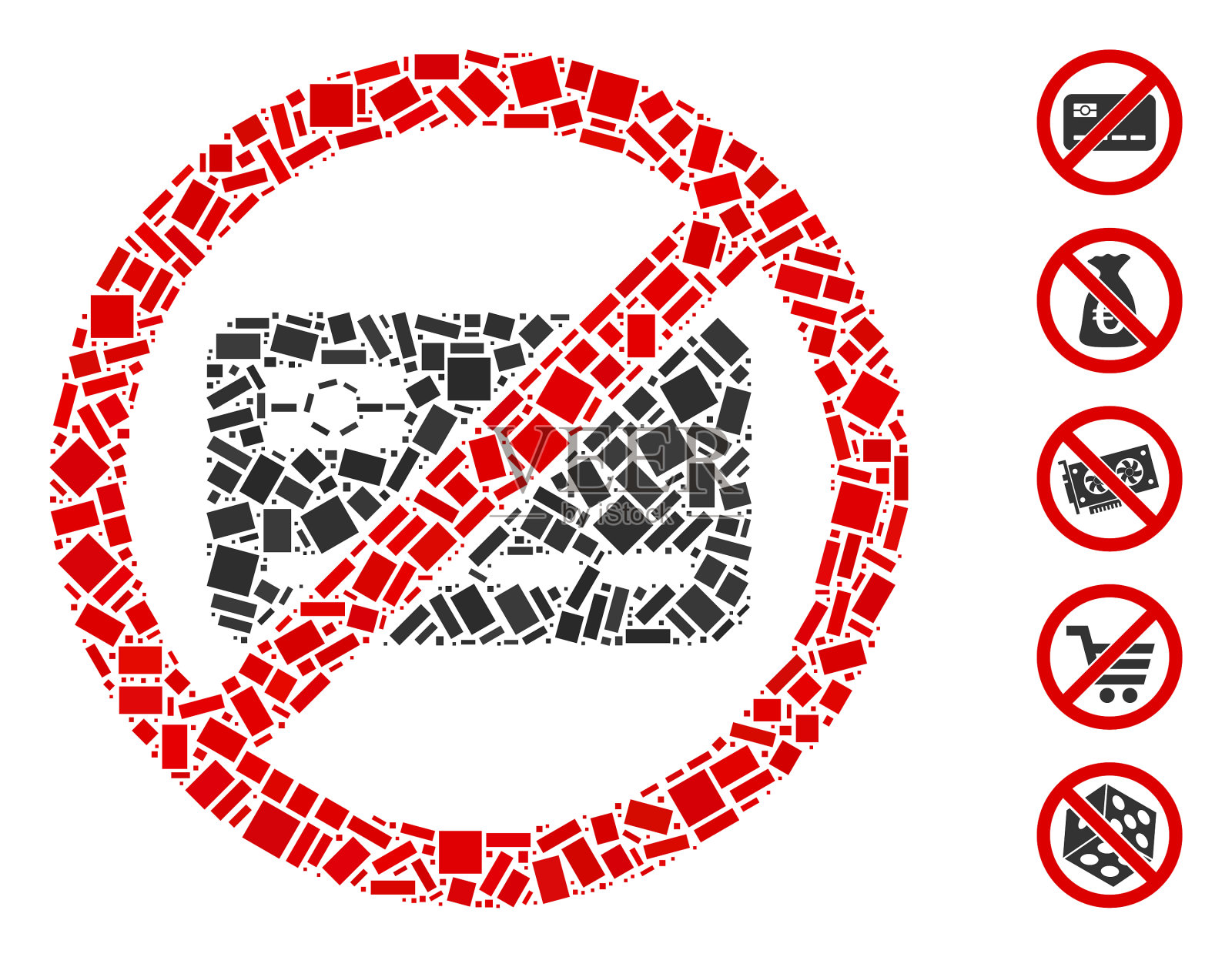 长方形拼贴，没有银行卡插画图片素材