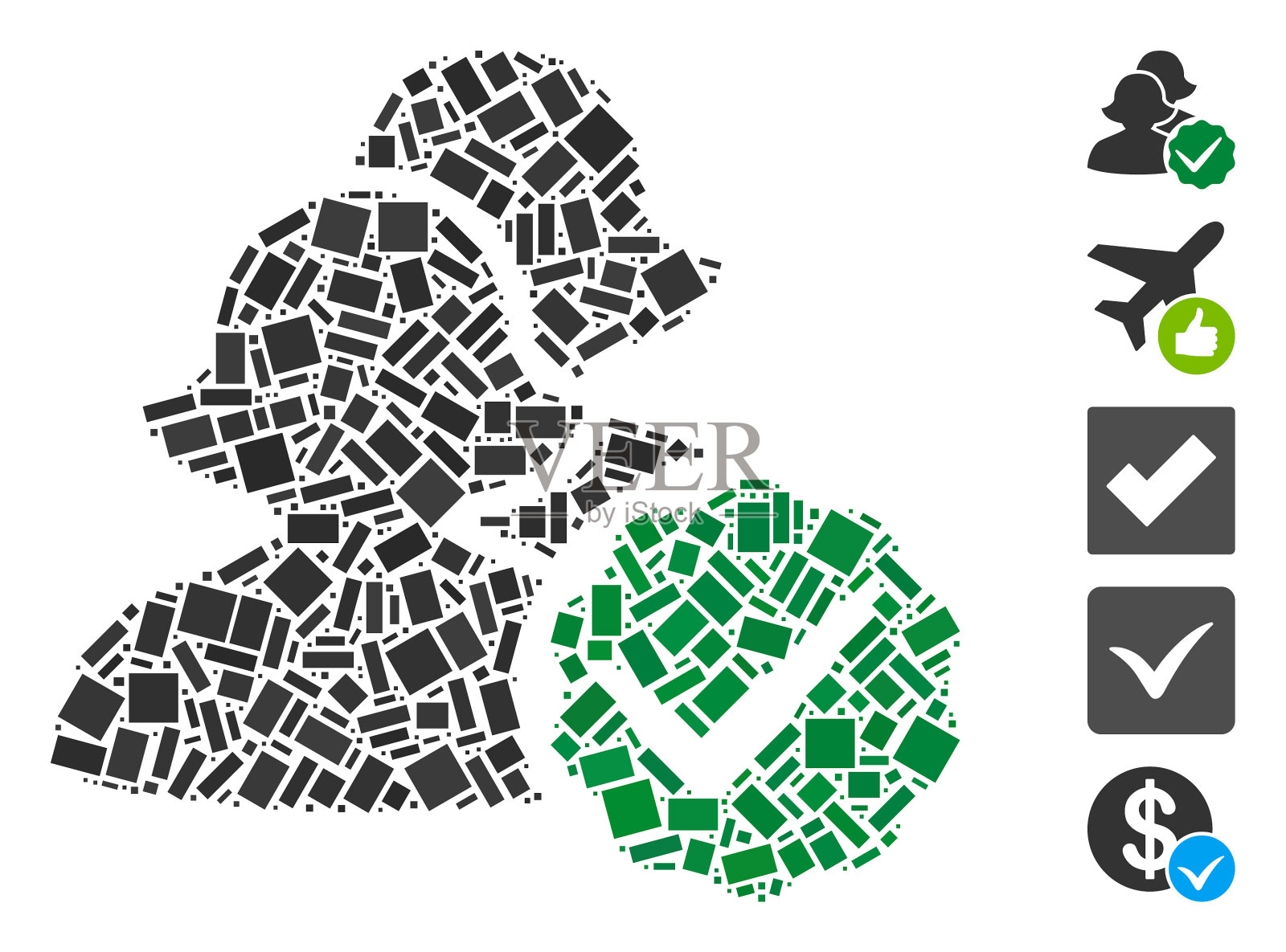 女人的点马赛克插画图片素材