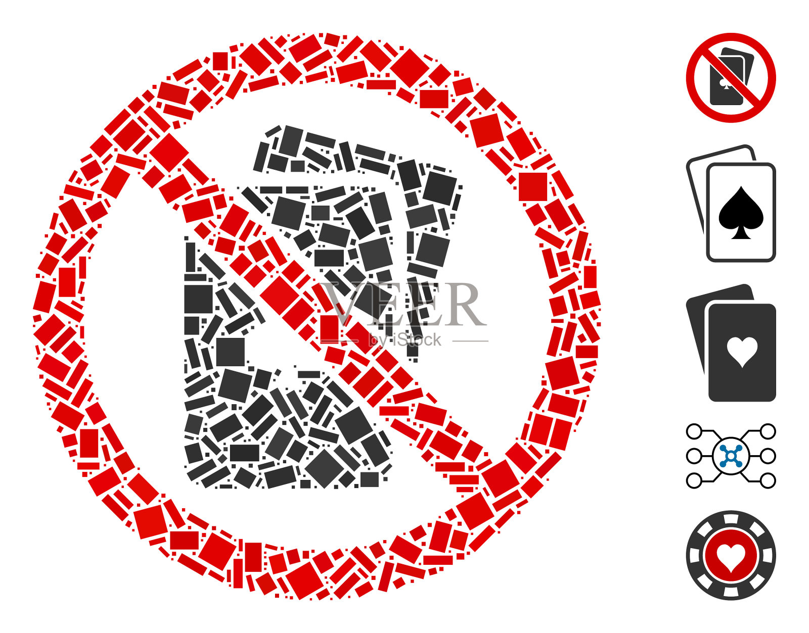 点马赛克没有扑克牌插画图片素材