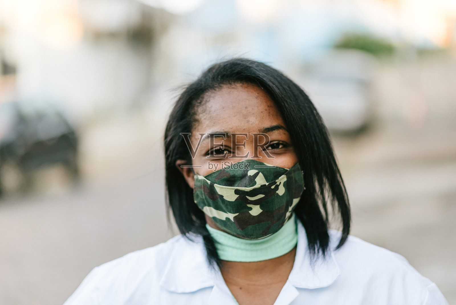 新冠肺炎:社区卫生工作者的肖像照片摄影图片