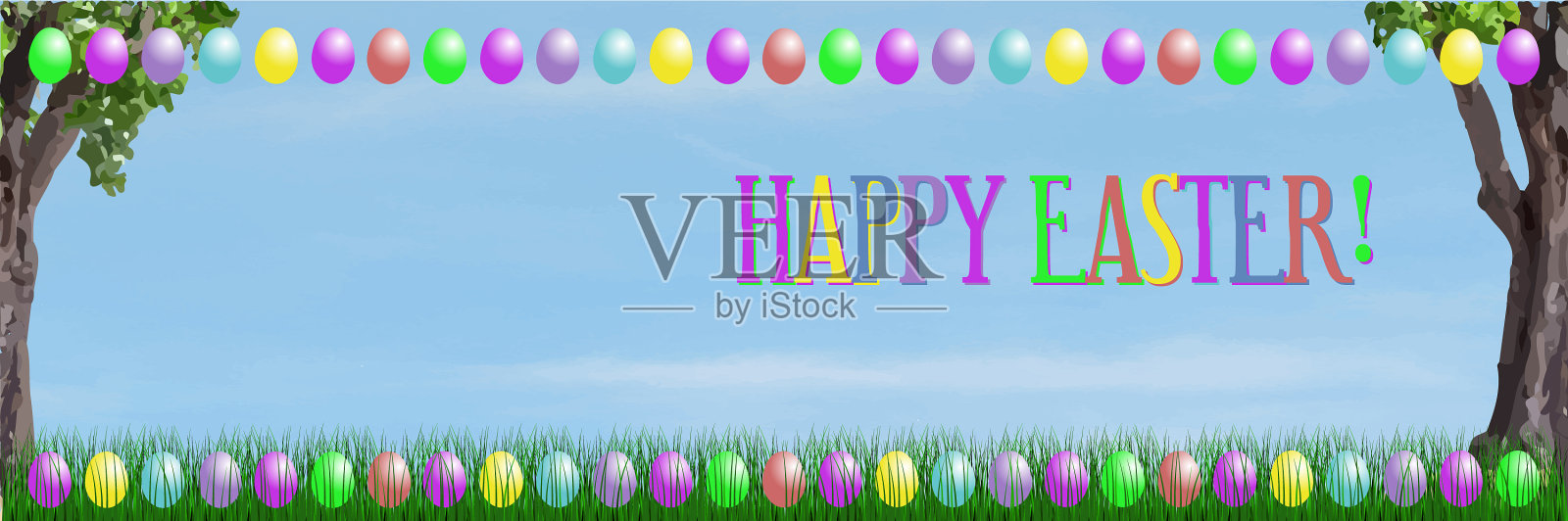 复活节社交媒体封面插画图片素材