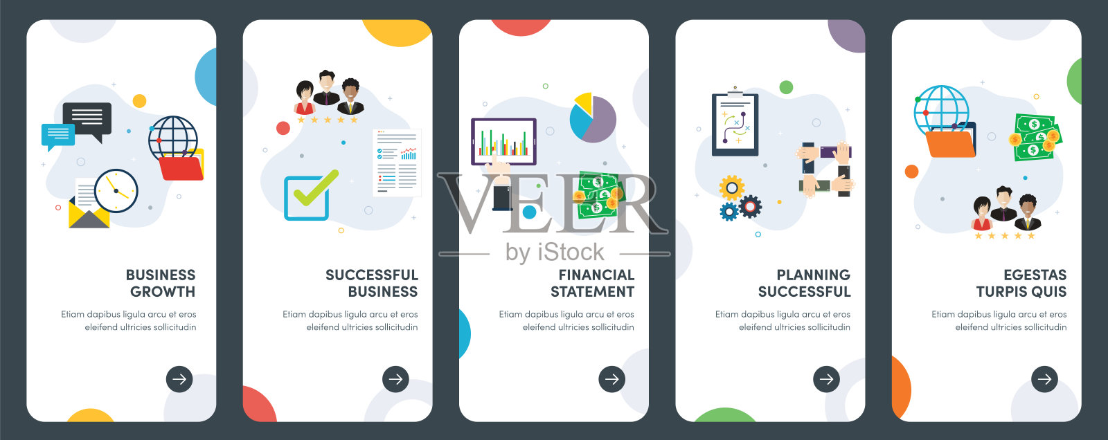 商业，增长，投资和规划图标。插画图片素材