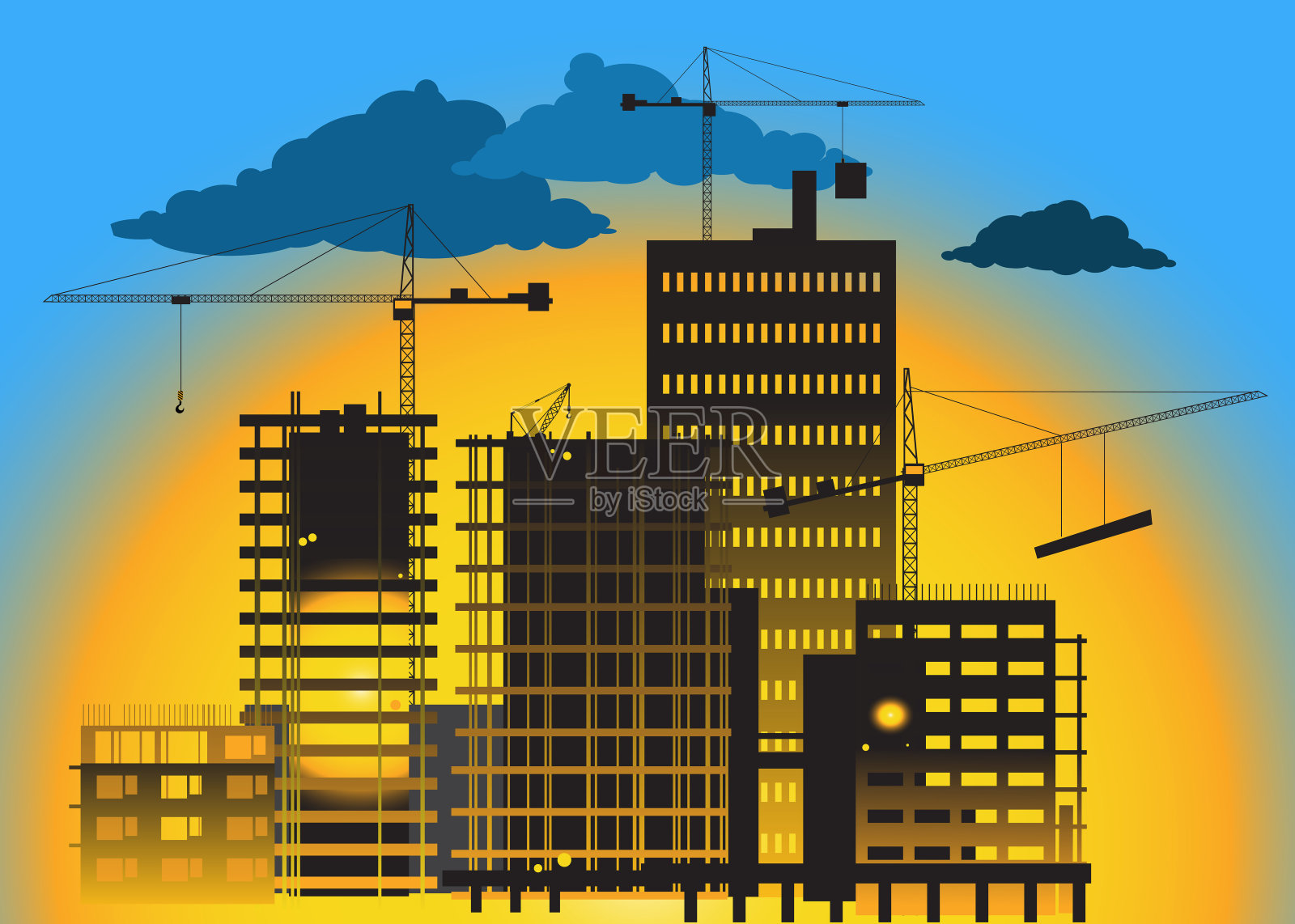 城市建设插画图片素材