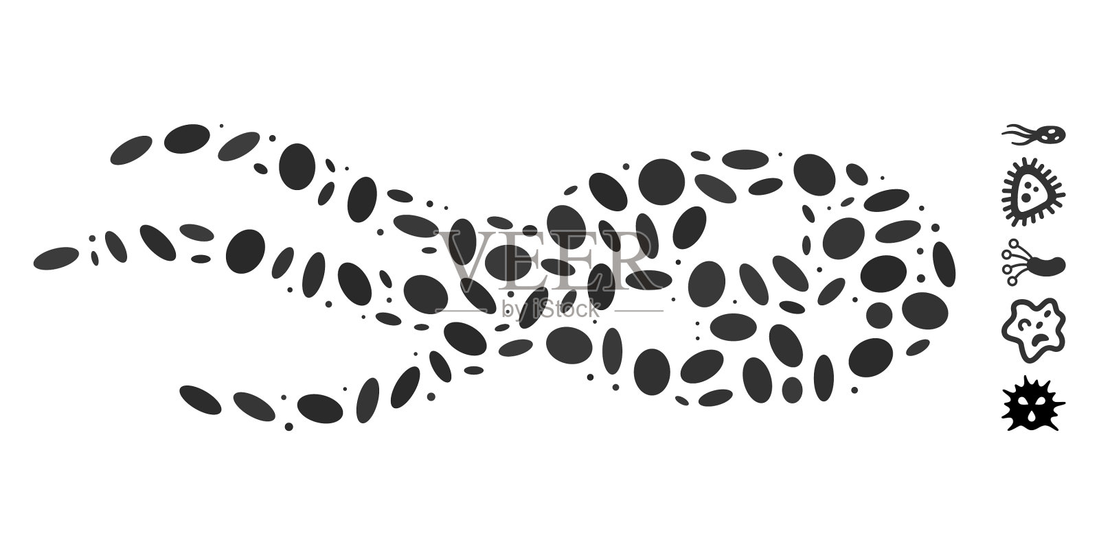 斑点拼贴侵入微生物插画图片素材