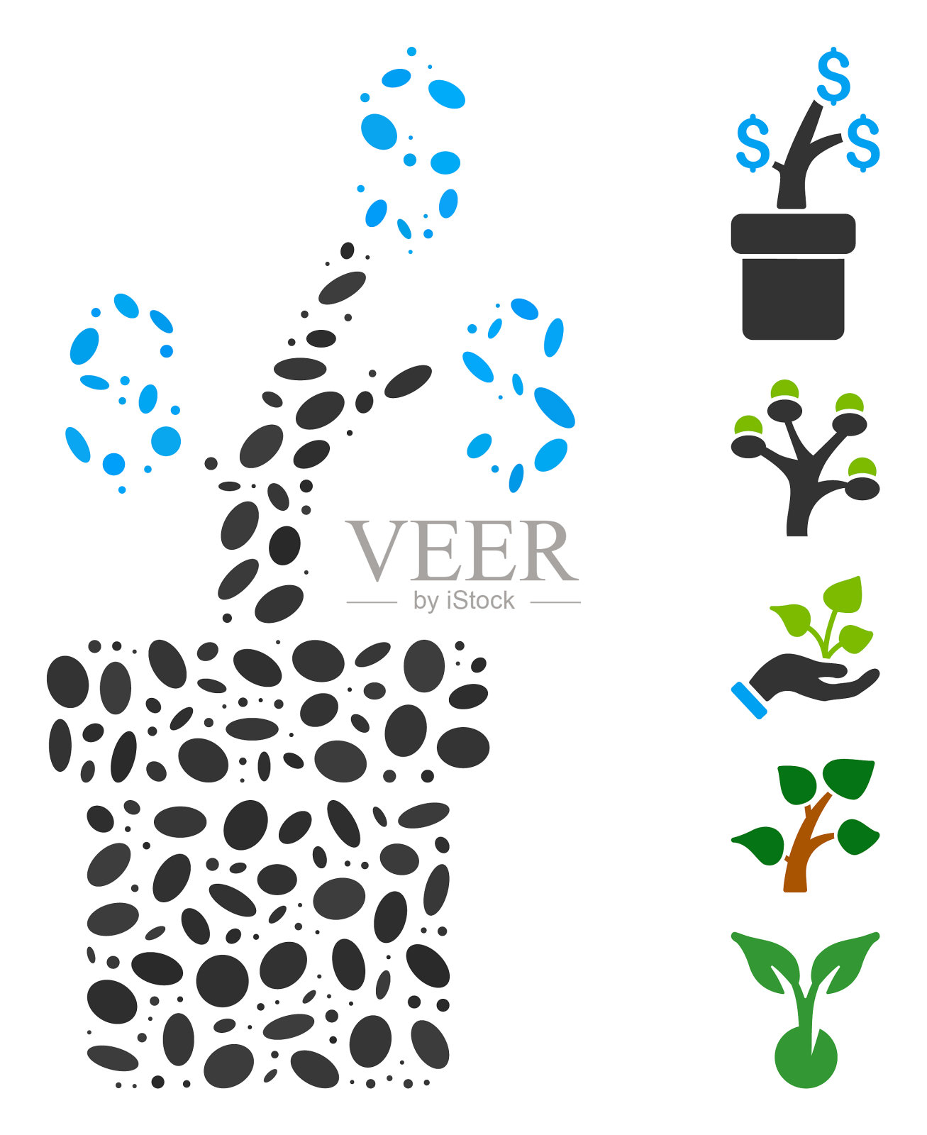 星点马赛克商业项目工厂插画图片素材