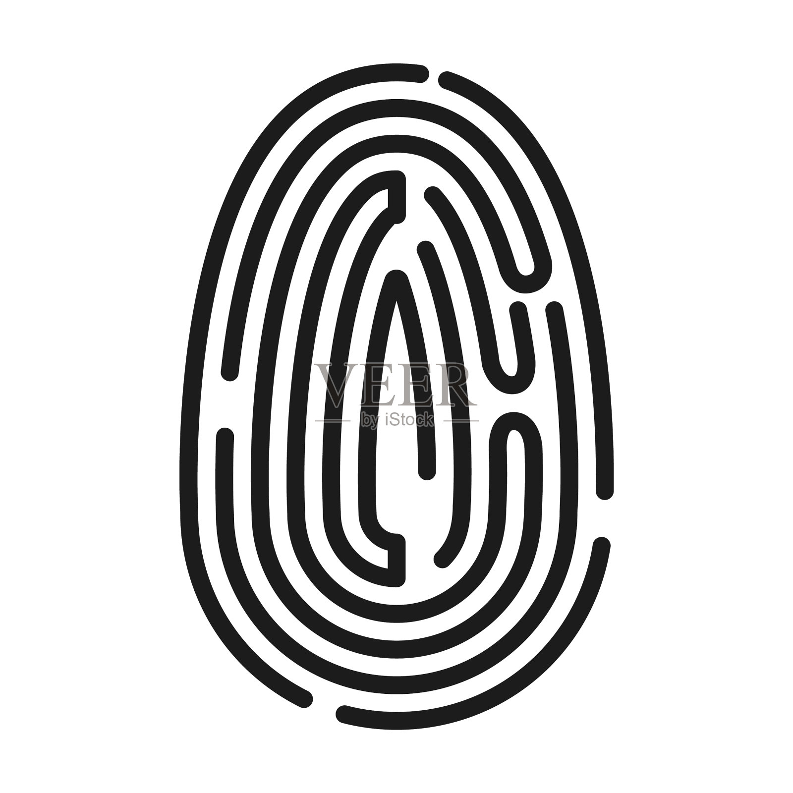 指纹图标黑色图标隔离插画图片素材