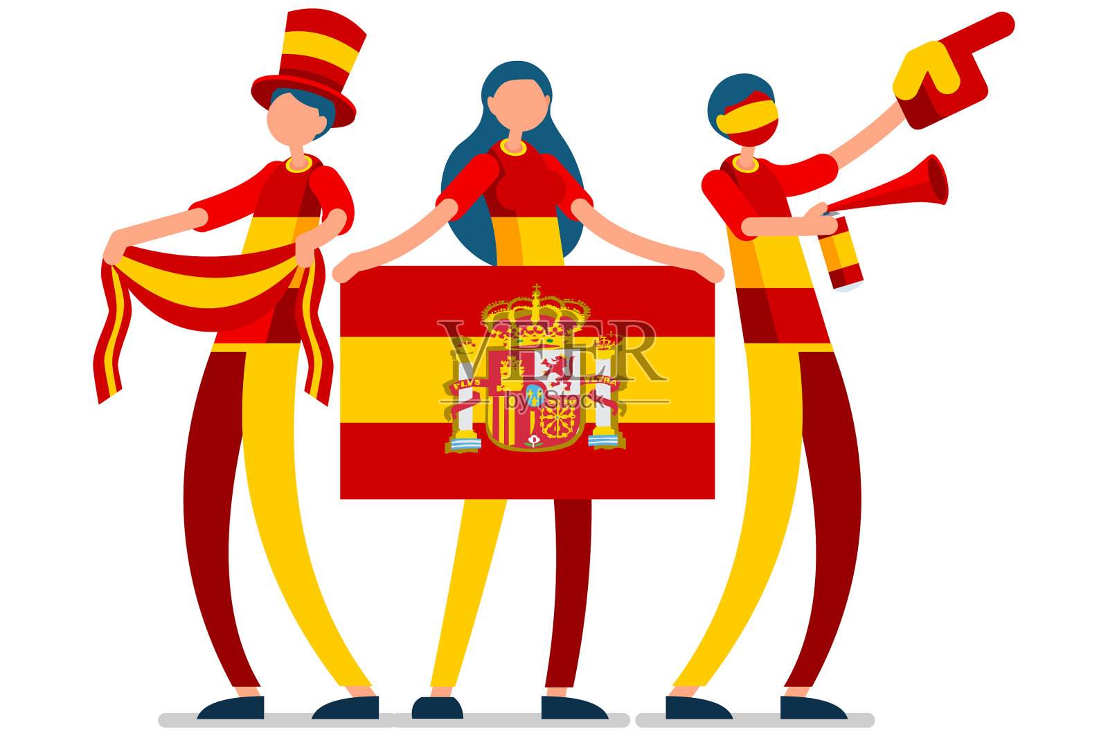 西班牙国旗西班牙人日插画图片素材