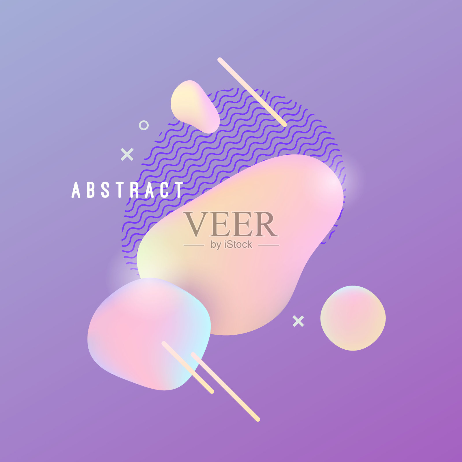 抽象背景与液体梯度滴。插画图片素材