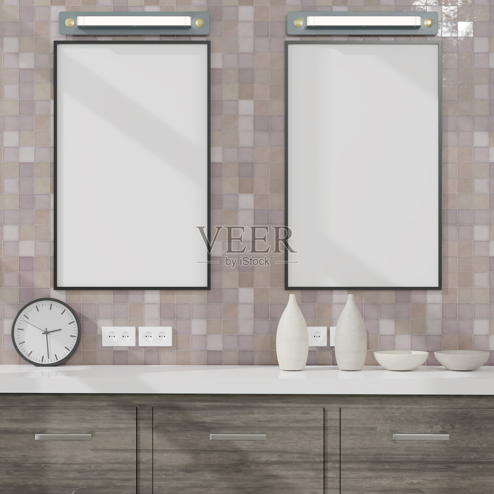 客厅室内背景，斯堪的纳维亚风格，3D渲染，3D插图照片摄影图片